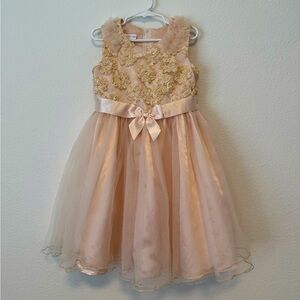 Bonnie Jean Formal Kids Dress in Rose Gold
